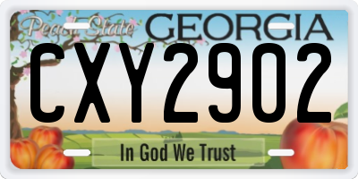 GA license plate CXY2902