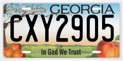 GA license plate CXY2905