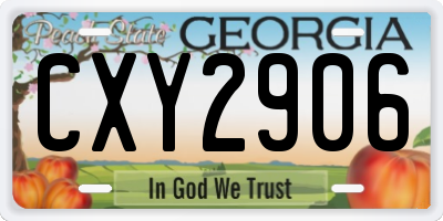 GA license plate CXY2906