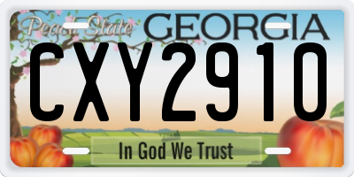 GA license plate CXY2910