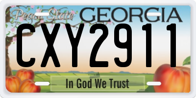 GA license plate CXY2911