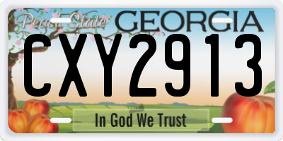 GA license plate CXY2913