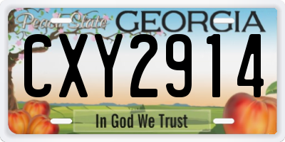 GA license plate CXY2914