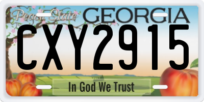 GA license plate CXY2915