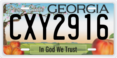 GA license plate CXY2916