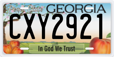 GA license plate CXY2921