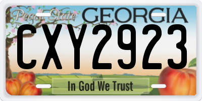 GA license plate CXY2923