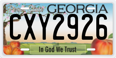 GA license plate CXY2926