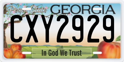 GA license plate CXY2929