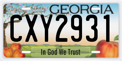 GA license plate CXY2931