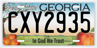 GA license plate CXY2935