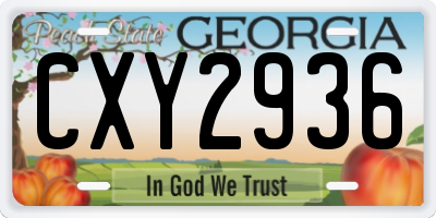 GA license plate CXY2936