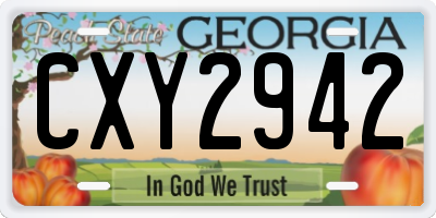 GA license plate CXY2942