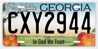 GA license plate CXY2944
