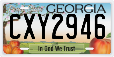 GA license plate CXY2946