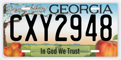 GA license plate CXY2948
