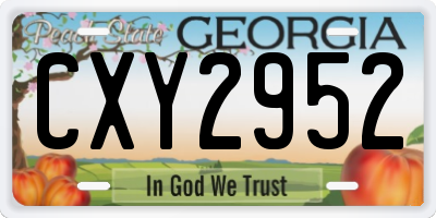 GA license plate CXY2952