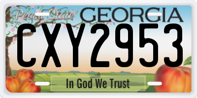 GA license plate CXY2953