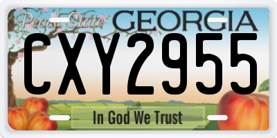 GA license plate CXY2955