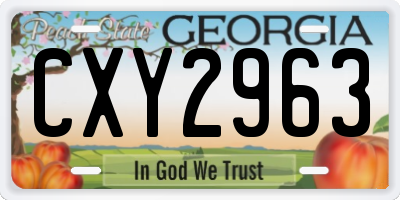 GA license plate CXY2963