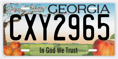 GA license plate CXY2965