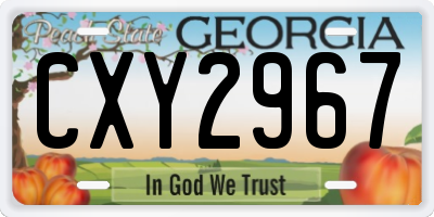 GA license plate CXY2967