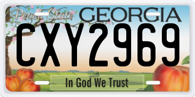 GA license plate CXY2969