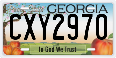 GA license plate CXY2970