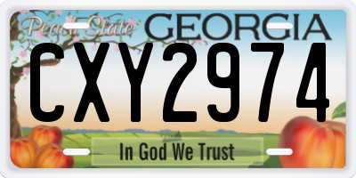 GA license plate CXY2974