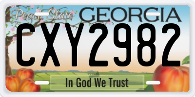 GA license plate CXY2982