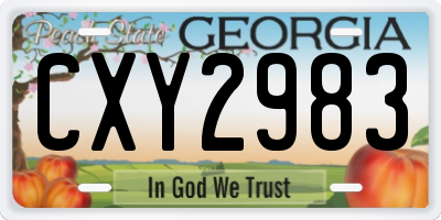 GA license plate CXY2983