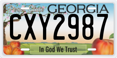 GA license plate CXY2987