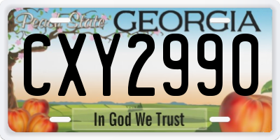GA license plate CXY2990