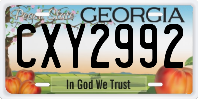GA license plate CXY2992
