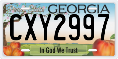 GA license plate CXY2997