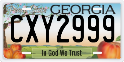 GA license plate CXY2999