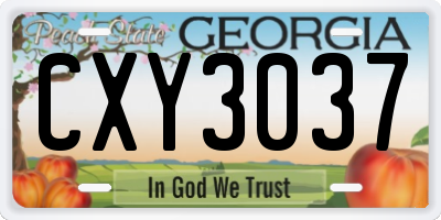 GA license plate CXY3037