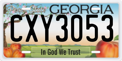GA license plate CXY3053