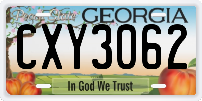 GA license plate CXY3062