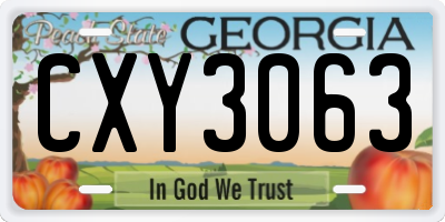 GA license plate CXY3063