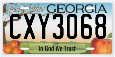 GA license plate CXY3068