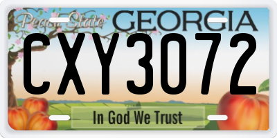 GA license plate CXY3072