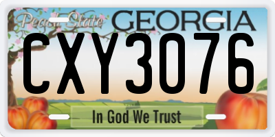 GA license plate CXY3076