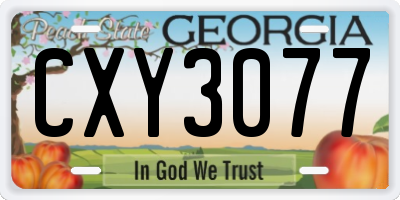 GA license plate CXY3077