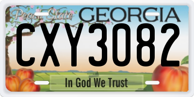 GA license plate CXY3082
