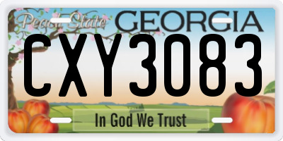 GA license plate CXY3083