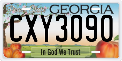 GA license plate CXY3090
