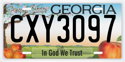 GA license plate CXY3097