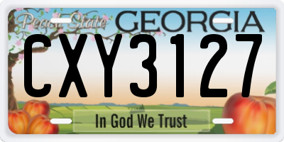 GA license plate CXY3127