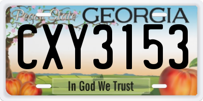 GA license plate CXY3153